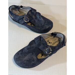 Therafit Chloe Womens EU 40/US 9.5-10 Adjustable Blue Leather Clogs Shoes